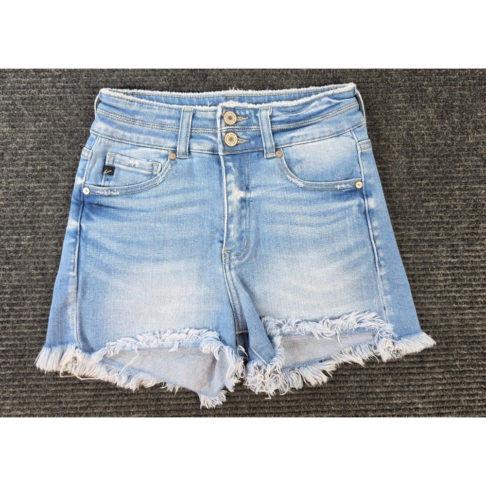 KanCan Denim Shorts Womens Small Light Blue Excellent High Rise Frayed Cut Off